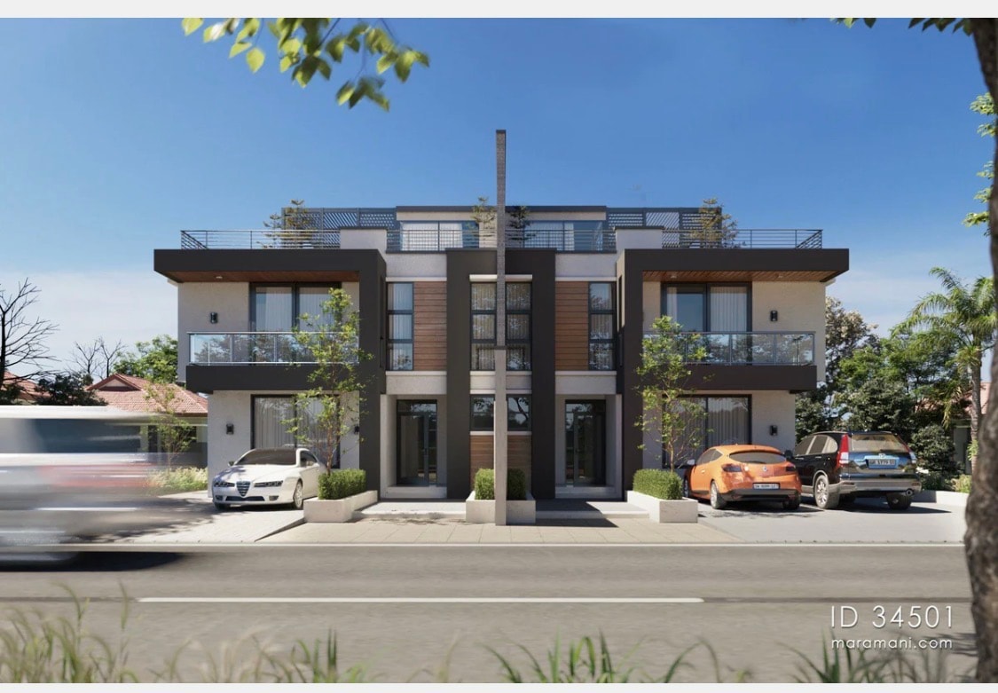 Modern residential duplex development