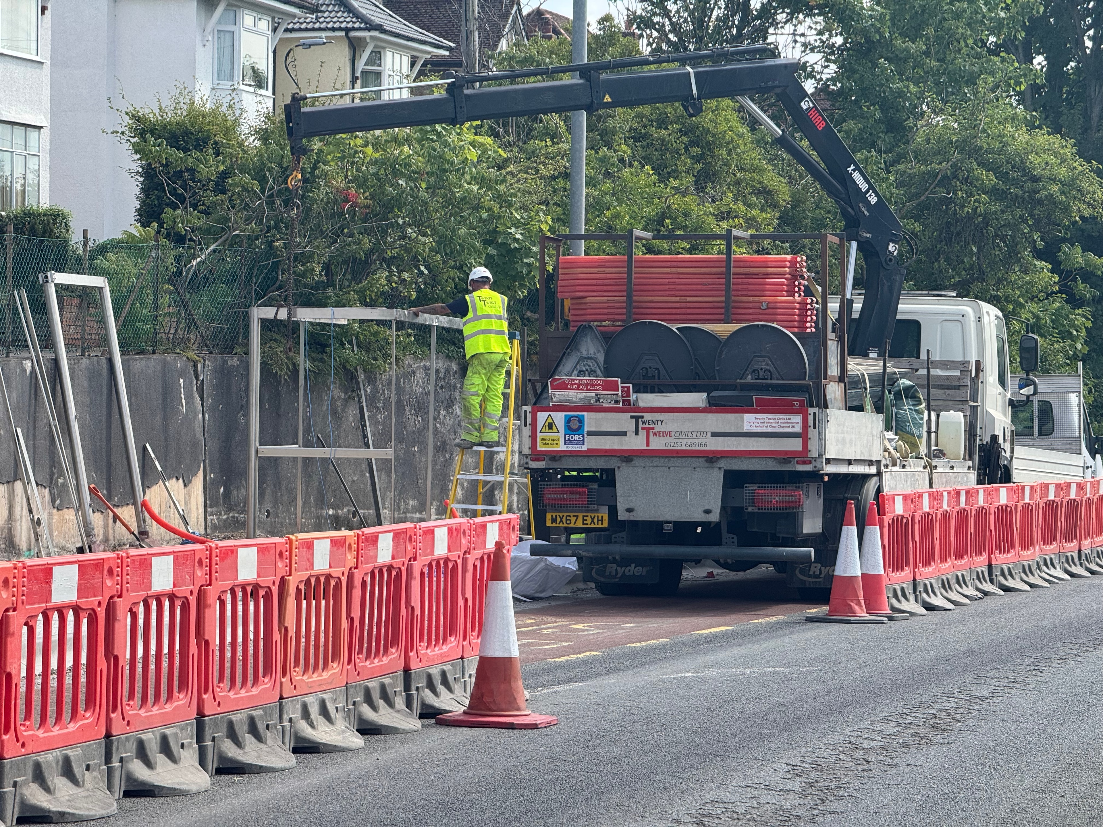 Civil engineering works on site