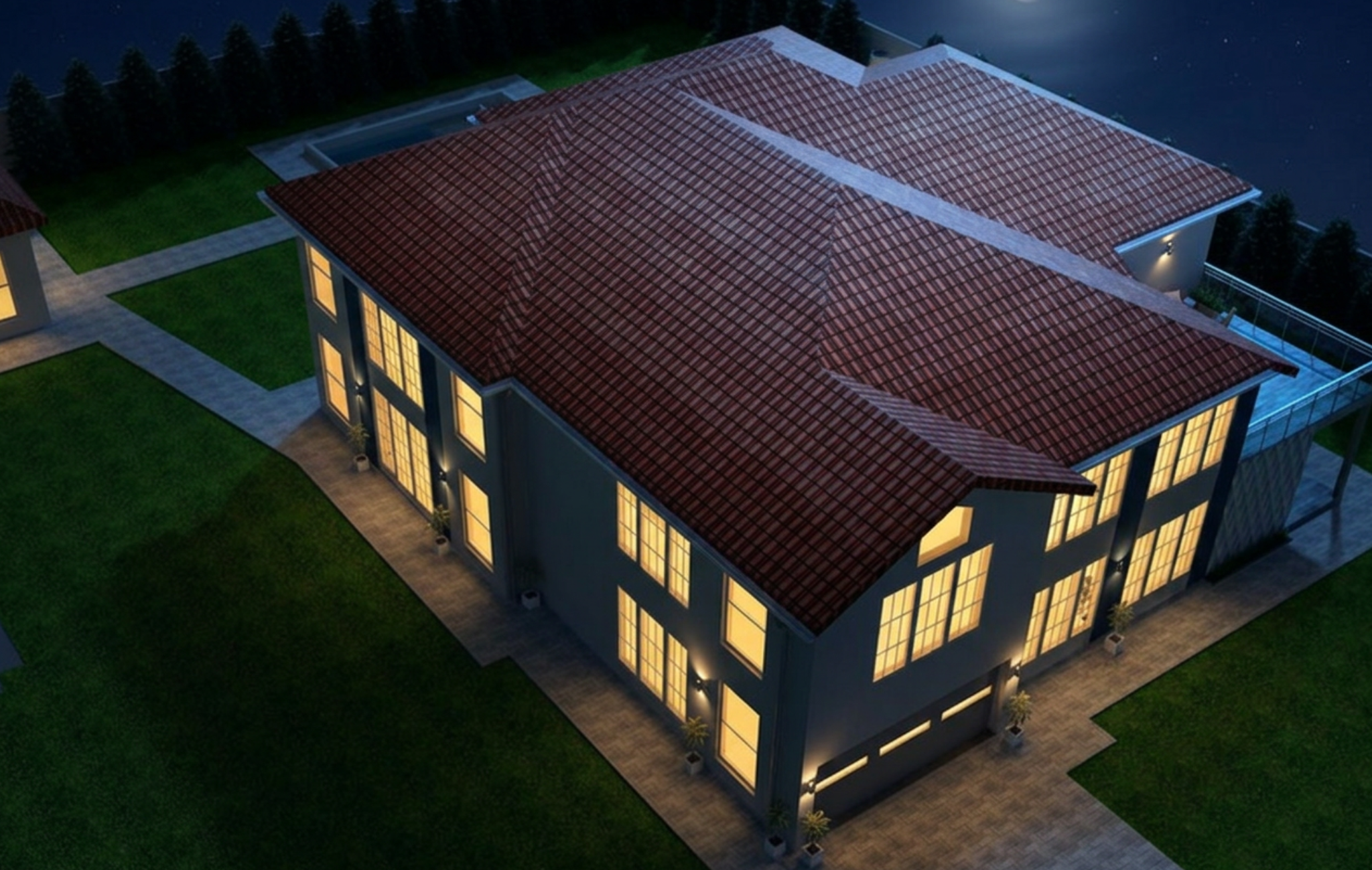 Residential development — night render